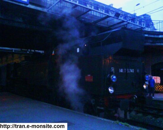 Locomotive à vapeur 141 TD 740 en gare de Bordeaux