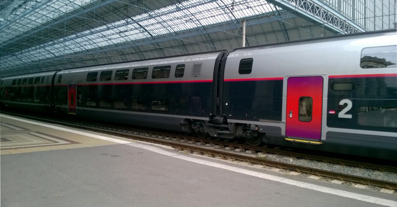 TGV Duplex en livré Carmillon en gare de Bordeaux